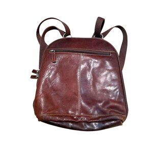 Jack Georges Women's Backpack Bag Voyager Brown Leather Convertible Crossbody